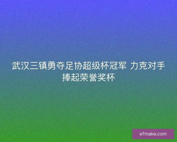 武汉三镇勇夺足协超级杯冠军 力克对手捧起荣誉奖杯